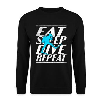 Alimentation Sommeil Plongée - Sweat-shirt Unisexe - noir - Devant - Alina (178cm) & Michal (187cm)
