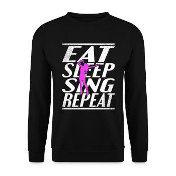 Manger dormir Chanter - Sweat-shirt Unisexe - noir - Devant - Alina (178cm) & Michal (187cm)