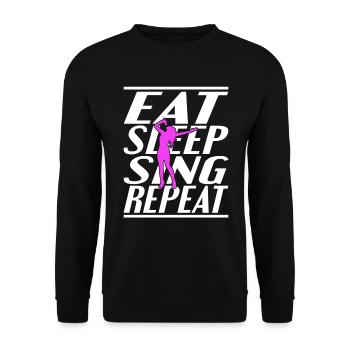 Manger dormir Chanter - Sweat-shirt Unisexe - noir - Devant - Alina (178cm) & Michal (187cm)