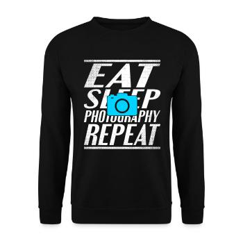 Food Sleeping Photography - Unisex Sweatshirt - black - Front - Alina (178cm) & Michal (187cm)