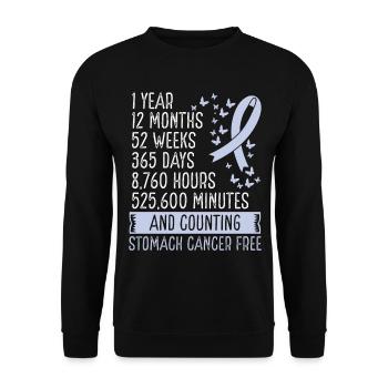 1 Year Stomach Cancer Free Ribbon Movement - Unisex Pullover - Schwarz - Vorne - Alina (178cm) & Michal (187cm)