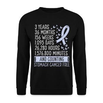 3 Years Stomach Cancer Free Ribbon Movement - Unisex Pullover - Schwarz - Vorne - Alina (178cm) & Michal (187cm)