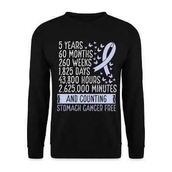 5 Years Stomach Cancer Free Ribbon Movement - Unisex Pullover - Schwarz - Vorne - Alina (178cm) & Michal (187cm)