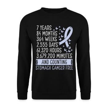 7 Years Stomach Cancer Free Ribbon Movement - Unisex Pullover - Schwarz - Vorne - Alina (178cm) & Michal (187cm)