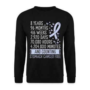8 ans Cancer de l’estomac Mouvement du ruban sans cancer de l’estomac - Sweat-shirt Unisexe - noir - Devant - Alina (178cm) & Michal (187cm)