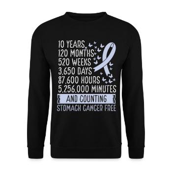 10 Years Stomach Cancer Free Ribbon Movement - Unisex Pullover - Schwarz - Vorne - Alina (178cm) & Michal (187cm)