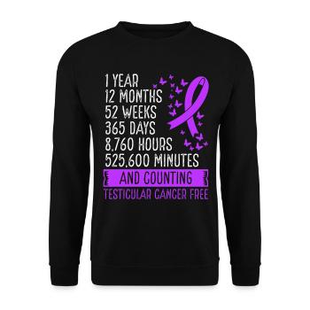 1 an de mouvement de ruban sans cancer du testicule - Sweat-shirt Unisexe - noir - Devant - Alina (178cm) & Michal (187cm)