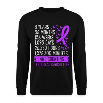 3 ans de mouvement du ruban sans cancer du testicule - Sweat-shirt Unisexe - noir - Devant - Alina (178cm) & Michal (187cm)