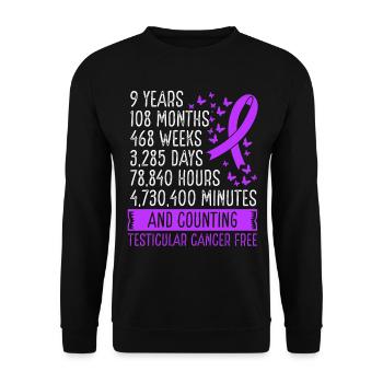 9 ans de mouvement de ruban sans cancer du testicule - Sweat-shirt Unisexe - noir - Devant - Alina (178cm) & Michal (187cm)