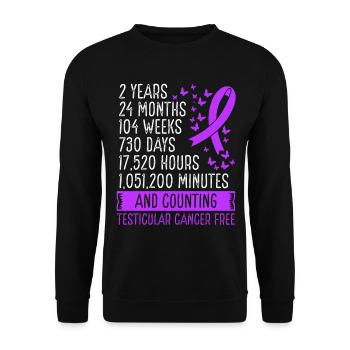 2 ans de mouvement du ruban sans cancer du testicule - Sweat-shirt Unisexe - noir - Devant - Alina (178cm) & Michal (187cm)