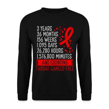 3 Years Throat Cancer Free Ribbon Movement - Unisex Pullover - Schwarz - Vorne - Alina (178cm) & Michal (187cm)