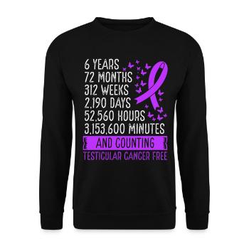 6 ans de mouvement du ruban sans cancer du testicule - Sweat-shirt Unisexe - noir - Devant - Alina (178cm) & Michal (187cm)