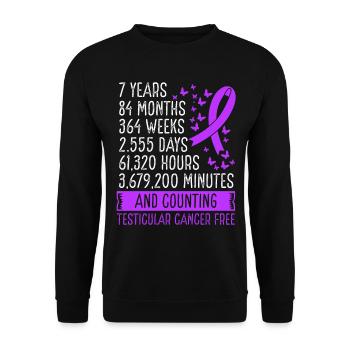 7 ans de mouvement du ruban sans cancer du testicule - Sweat-shirt Unisexe - noir - Devant - Alina (178cm) & Michal (187cm)