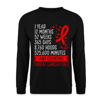 1 Year Throat Cancer Free Ribbon Movement - Unisex Pullover - Schwarz - Vorne - Alina (178cm) & Michal (187cm)