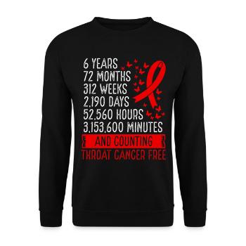 6 Years Throat Cancer Free Ribbon Movement - Unisex Pullover - Schwarz - Vorne - Alina (178cm) & Michal (187cm)