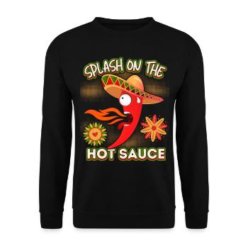 Pepperoni, hot sauce, Mexico funny saying - Unisex Sweatshirt - black - Front - Alina (178cm) & Michal (187cm)