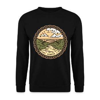 West Virginia, USA, Montani-Semper-Liberia - Unisex Sweatshirt - black - Front - Alina (178cm) & Michal (187cm)