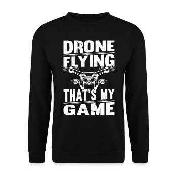 Drone volant C’est mon jeu - Drone Quadcopter Dro - Sweat-shirt Unisexe - noir - Devant - Alina (178cm) & Michal (187cm)