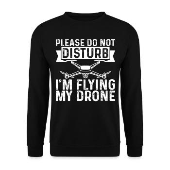 Drôle de pilote de drone s’il vous plaît ne dérangez pas je vole - Sweat-shirt Unisexe - noir - Devant - Alina (178cm) & Michal (187cm)