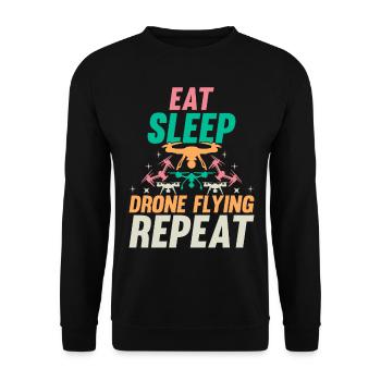 Pilote de drone quadricoptère - Eat Sleep Drone Flying Re - Sweat-shirt Unisexe - noir - Devant - Alina (178cm) & Michal (187cm)