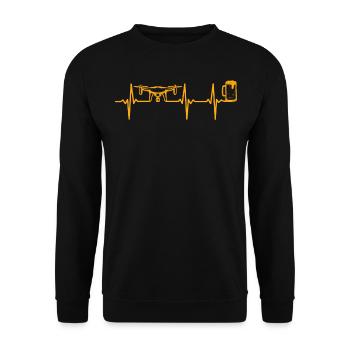 Drone Pilote Drone Bière Heartbeat Quadcopter Drone - Sweat-shirt Unisexe - noir - Devant - Alina (178cm) & Michal (187cm)