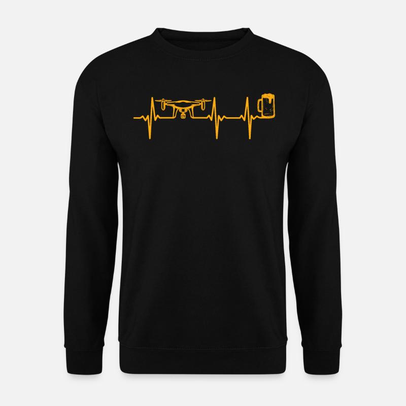 Drone Pilote Drone Bière Heartbeat Quadcopter Drone - Sweat-shirt Unisexe - noir