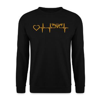 Drone Pilot Drone Heart Heartbeat Quadcopter Drone - Unisex Pullover - Schwarz - Vorne - Alina (178cm) & Michal (187cm)