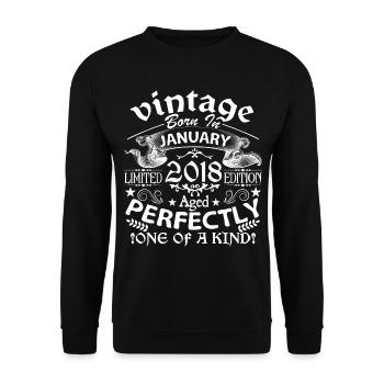 January 2018 | anniversary 2018 Vintage January - Unisex Sweatshirt - black - Front - Alina (178cm) & Michal (187cm)