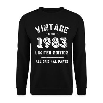40 ans né en 1983 rétro 40e anniversaire - Sweat-shirt Unisexe - noir - Devant - Alina (178cm) & Michal (187cm)