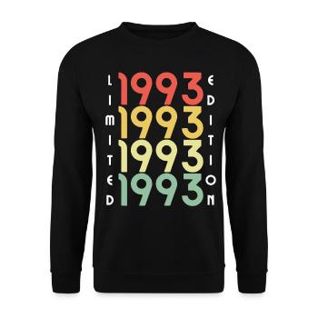 30 ans né en 1993 rétro 30e anniversaire - Sweat-shirt Unisexe - noir - Devant - Alina (178cm) & Michal (187cm)