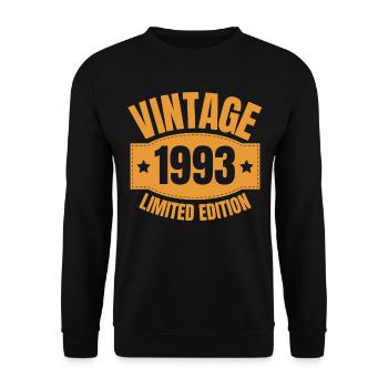 30 ans né en 1993 rétro 30e anniversaire - Sweat-shirt Unisexe - noir - Devant - Alina (178cm) & Michal (187cm)
