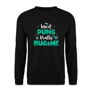 Les jeux de mots sur les insectes m’ennuient vraiment bug - Sweat-shirt Unisexe - noir - Devant - Alina (178cm) & Michal (187cm)