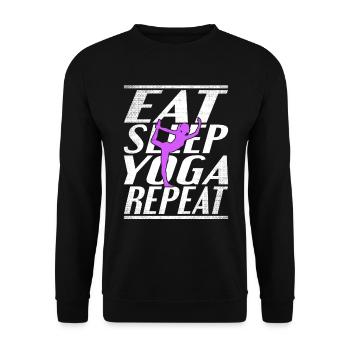 Alimentation Sommeil Yoga - Sweat-shirt Unisexe - noir - Devant - Alina (178cm) & Michal (187cm)
