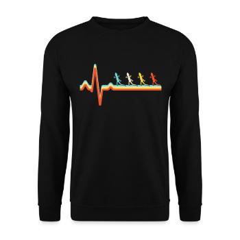 Lézard rétro battement de cœur - Sweat-shirt Unisexe - noir - Devant - Alina (178cm) & Michal (187cm)