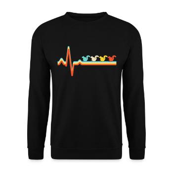 Squirrel retro heartbeat - Unisex Sweatshirt - black - Front - Alina (178cm) & Michal (187cm)