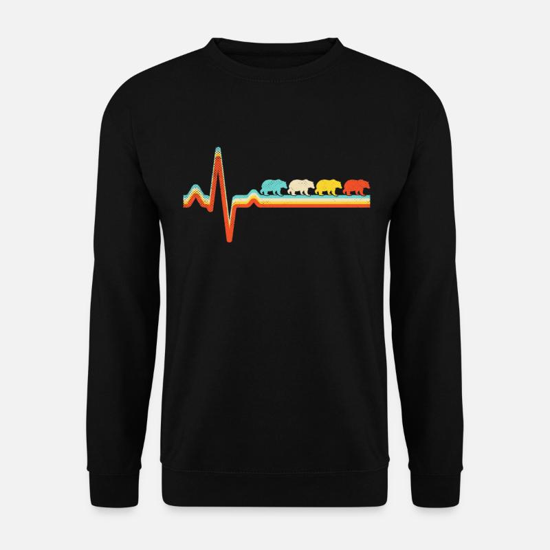Bear Retro Heartbeat - Unisex Sweatshirt - black