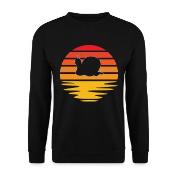Snail Retro - Unisex Sweatshirt - black - Front - Alina (178cm) & Michal (187cm)