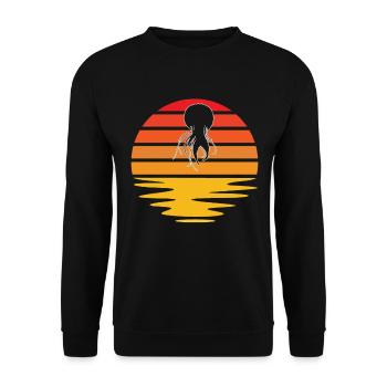 Jellyfish Retro - Unisex Sweatshirt - black - Front - Alina (178cm) & Michal (187cm)