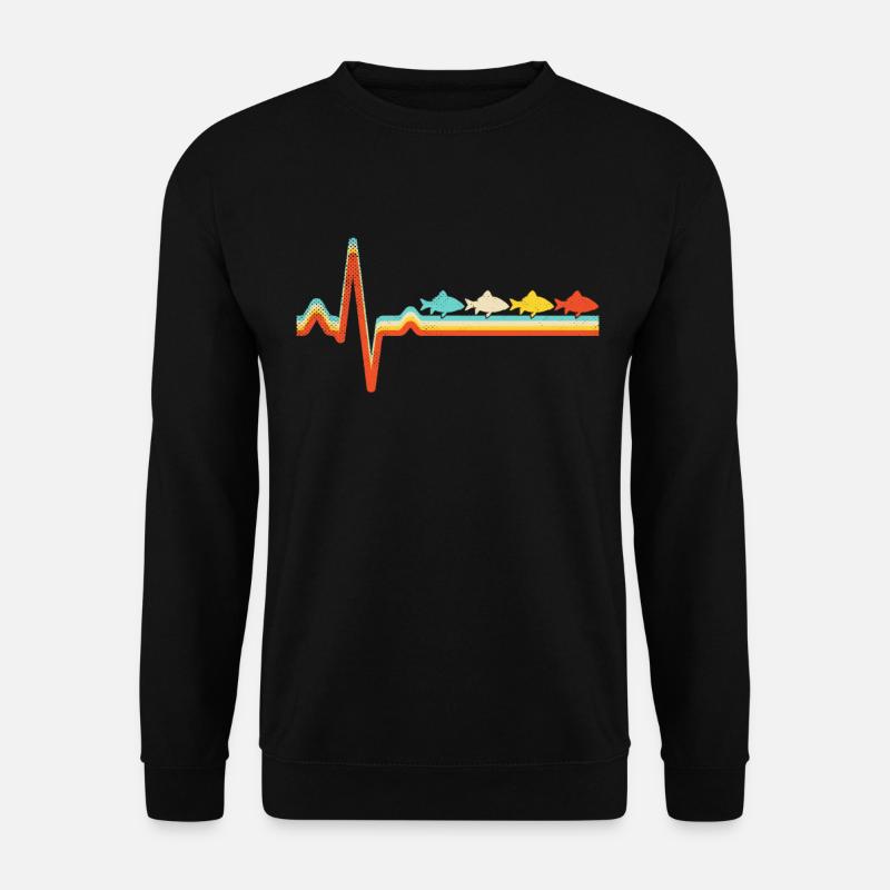 fisch retro herzschlag - Unisex Pullover - Schwarz