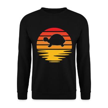 Turtle Retro - Unisex Sweatshirt - black - Front - Alina (178cm) & Michal (187cm)
