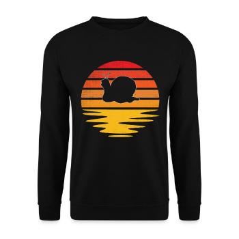 Snail Retro - Unisex Sweatshirt - black - Front - Alina (178cm) & Michal (187cm)