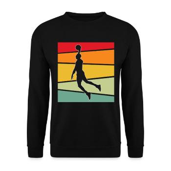 Basketball Retro - Unisex Pullover - Schwarz - Vorne - Alina (178cm) & Michal (187cm)