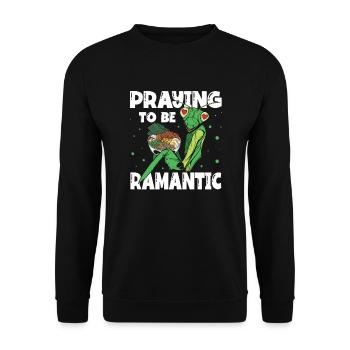 Pray to be Ramantic Ramen Lover Praying Mantis - Unisex Sweatshirt - black - Front - Alina (178cm) & Michal (187cm)