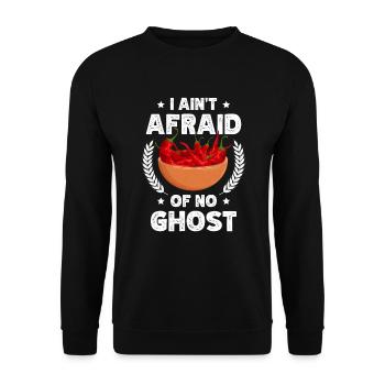 I Ain't Afraid Of No Ghost Spicy Food Flavour - Unisex Sweatshirt - black - Front - Alina (178cm) & Michal (187cm)