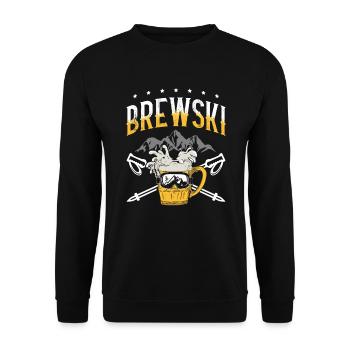 Brewski Biertrinker Skifahren Eis Ski Wintersport - Unisex Pullover - Schwarz - Vorne - Alina (178cm) & Michal (187cm)