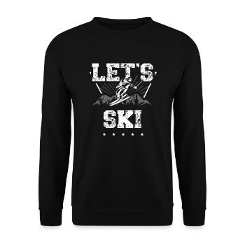 Let's Ski Snow Skifahren Eisski Wintersport - Unisex Pullover - Schwarz - Vorne - Alina (178cm) & Michal (187cm)