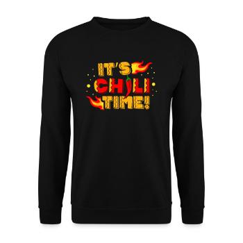 It's Chili Time Spicy Food Flavor Chili Lover - Unisex Sweatshirt - black - Front - Alina (178cm) & Michal (187cm)