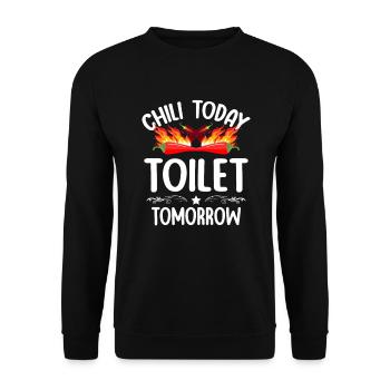 Chili aujourd’hui toilette demain goût épicé - Sweat-shirt Unisexe - noir - Devant - Alina (178cm) & Michal (187cm)