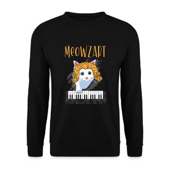Meowzart, Musician, Pianist, Cat Whisperer, Kitty - Unisex Sweatshirt - black - Front - Alina (178cm) & Michal (187cm)