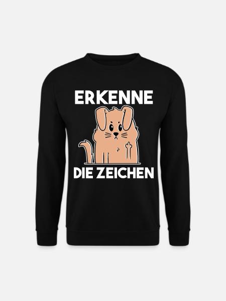 Erkenne Die Zeichen Mittelfinger Hund - Unisex Pullover - Schwarz